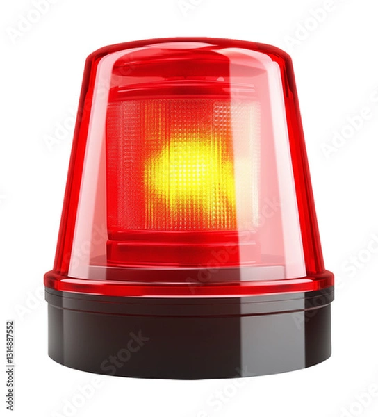 Fototapeta Red Emergency Light Isolated on Transparent Background PNG
