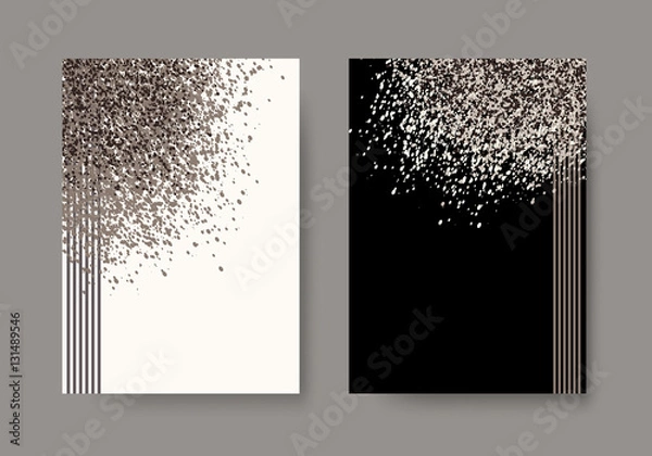 Fototapeta Abstract background with cloud of dust, glitter, sand. Set of artistic creative universal cards. Elegant cover, flyer, poster, invitation, placard, brochure, banner. A4 size. Vector illustration eps10