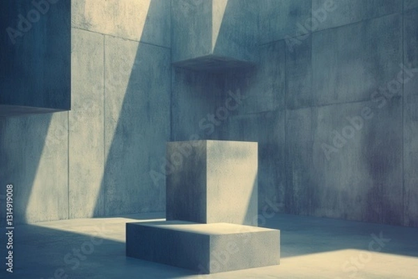 Obraz Modern abstract concrete architecture with sunlight