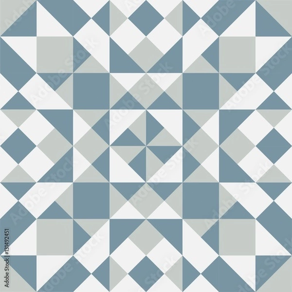 Fototapeta Colorful geometric pattern. Background with blue, gray and white