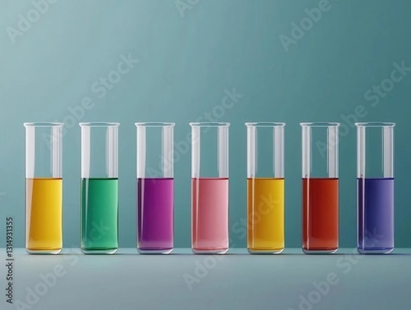 Fototapeta Multicolored chemical reaction inside a test tube, representing biosynthetic processes