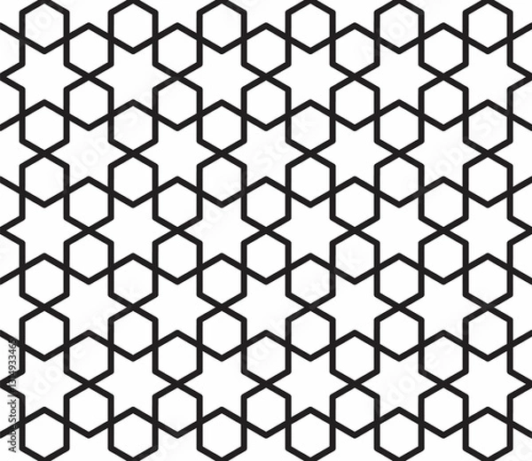 Obraz JPG Seamless girih pattern. Girih 5. Traditional Islamic Design. Mosque decoration element. Seamless geometric pattern. Seamless islamic pattern. Background illustration. Morocco seamless pattern.