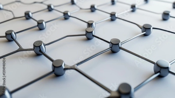 Fototapeta Designing interconnected shapes creative studio graphic artwork modern environment aesthetic viewpoint hexagonal pattern