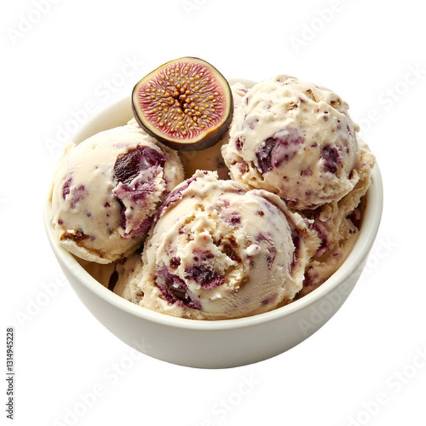 Fototapeta Caramelized Fig Ice Cream Isolated on Transparent Background