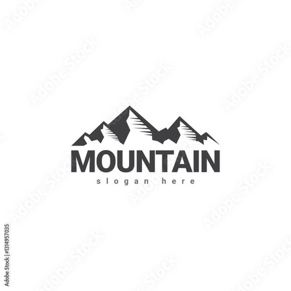 Obraz Mountain logo vector. Mountain outdoor silhouette abstract background icon design