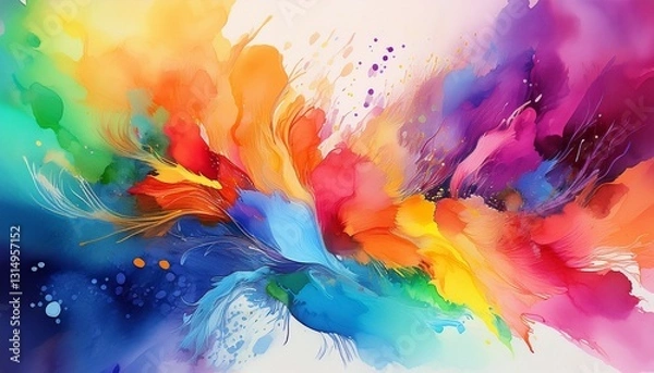 Fototapeta vibrant abstract watercolor splash art design