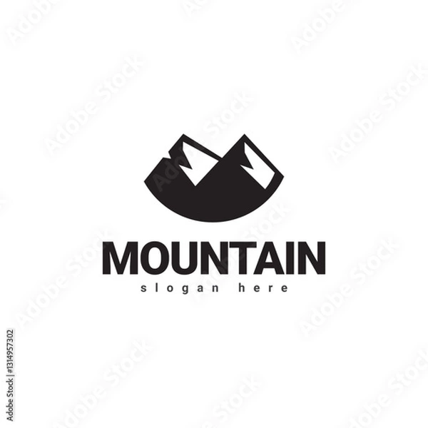 Obraz Mountain logo vector. Mountain outdoor silhouette abstract background icon design