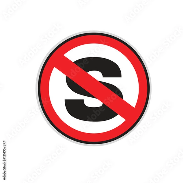 Obraz No stopping sign symbol on white background. Vector Ilustration