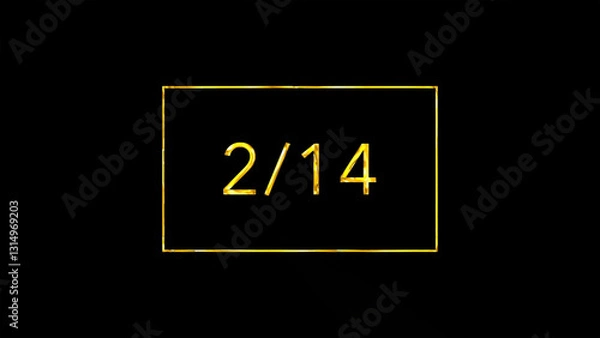 Fototapeta 2月14日、シンプルで豪華な日付、日にち、スケジュール、カレンダー