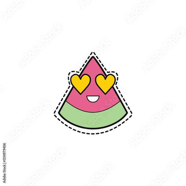 Obraz cute watermelon emoji elements vector