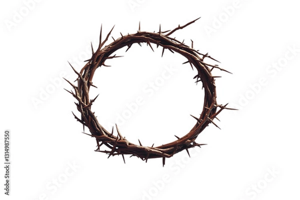 Fototapeta Crown of thorns in circular shape, symbolizing Christ's suffering on Good Friday