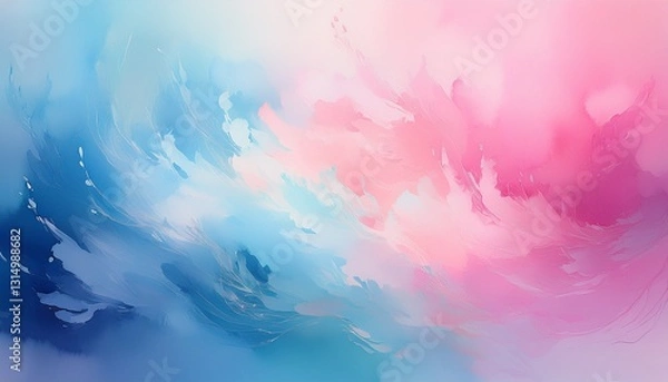 Fototapeta watercolor painting creating a soft pastel pink and blue gradient background