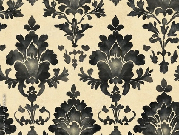 Fototapeta Seamless Pattern - Repeating floral arabesque design with vintage aesthetic for decorative print