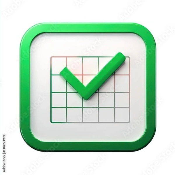 Fototapeta Excel symbol in 3D render, white canvas.