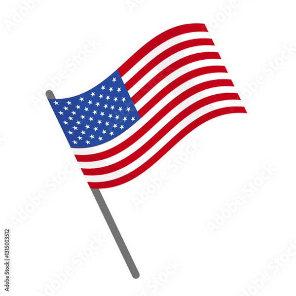 Obraz  American flag. Male person in cartoon style. Vector 4 july US Independence Day