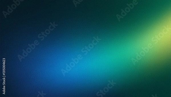 Fototapeta grainy green blue gradient background glowing light noise texture effect header dark banner backdrop design