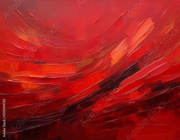 Fototapeta a rich red abstract canvas with the rugged texture of oil painting