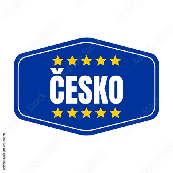 Obraz Czech Repuplic symbol icon with the European flag