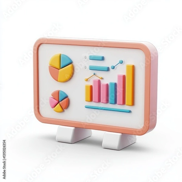 Fototapeta Public speaking 3D icon, presentation skills on white.