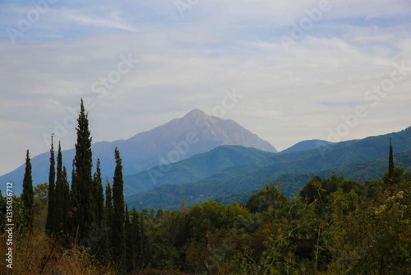 Fototapeta Mount Athos - mountain on the Athos peninsula in northeastern Greece.