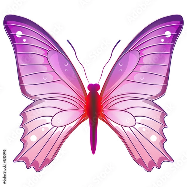 Obraz różowy motyl