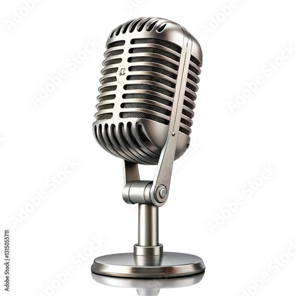 Obraz retro microphone isolated on white