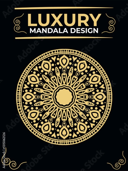 Fototapeta Luxury Golden Royal Mandala Design