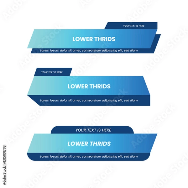 Fototapeta Set Lower Thrids Abstract Vector Simple Tamplate