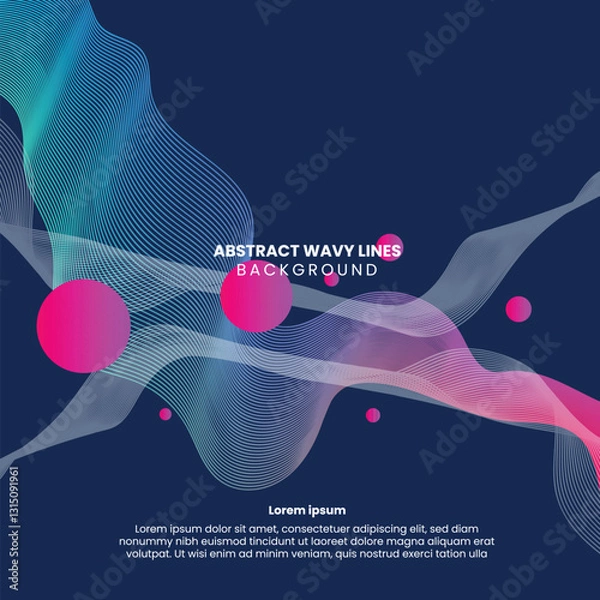 Fototapeta Abstract Wavy Lines Background Design For Web Simple Vector Gradient Colorful
