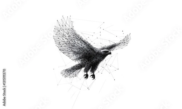 Obraz Eagle low poly technology background with abstract polygonal digital design