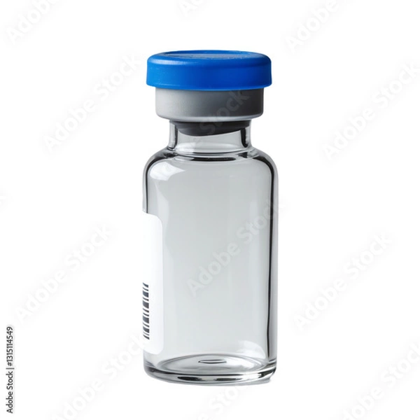 Fototapeta Research Laboratory Vial with Medical-Grade Glass Isolated on Transparent Background.