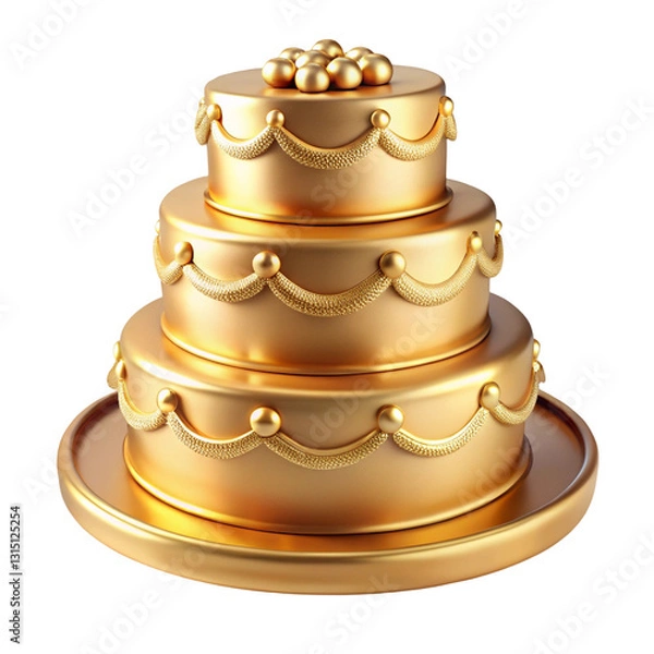 Obraz gold wedding cake