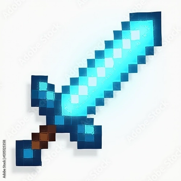 Fototapeta Pixel Art Diamond Sword