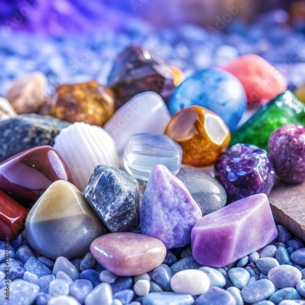 Fototapeta colorful gemstones on the beach