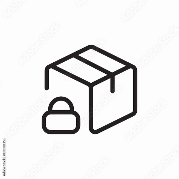 Fototapeta package lock icon sign vector