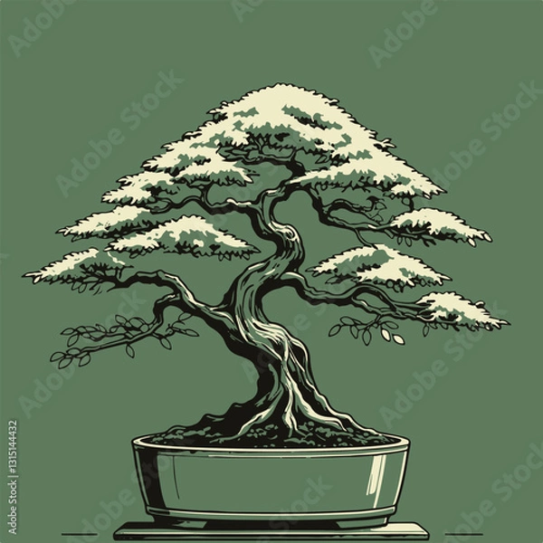 Obraz Elegant Bonsai Tree in Decorative Pot

