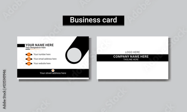 Fototapeta Clean and Simple Business Card with black