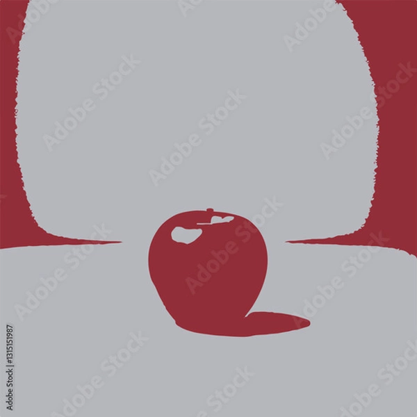 Obraz Red Apple on Light Background