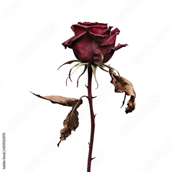 Fototapeta withered rose transparent background 