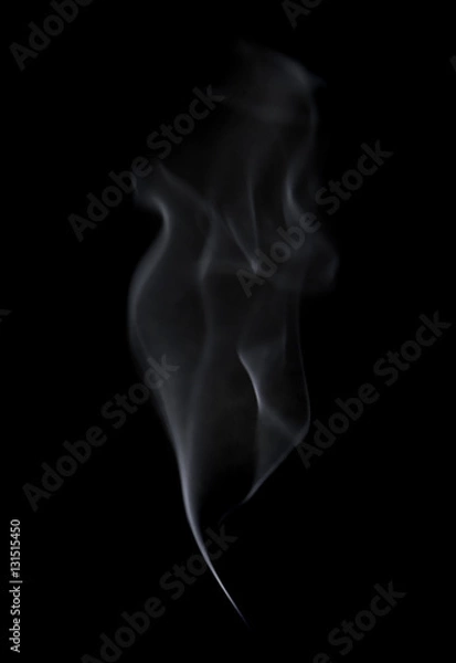 Obraz White smoke on black background