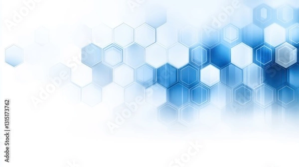 Obraz Abstract blue hexagon background vector, modern futuristic design for digital presentations and technology