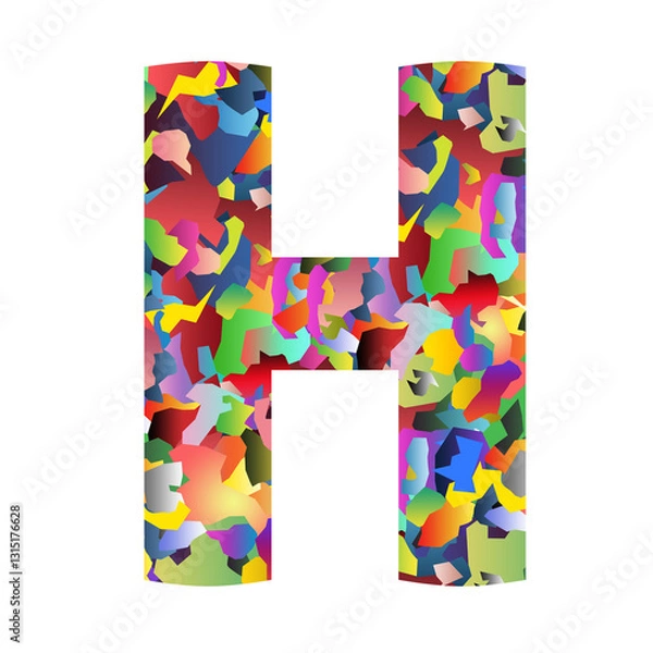 Fototapeta A small pieces of Gradient Inside letter H