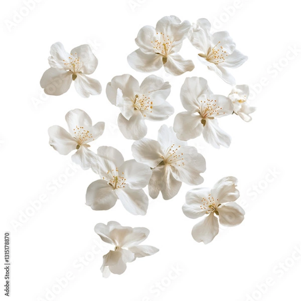 Fototapeta a bunch of white flowers on a transparent background