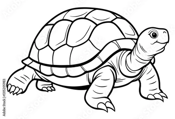 Obraz A black and white vector illustration of a turtle