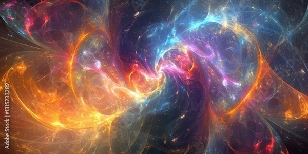 Fototapeta Whimsical Nebula Radiance Swirls of Cosmic Energy Abstract Artwork