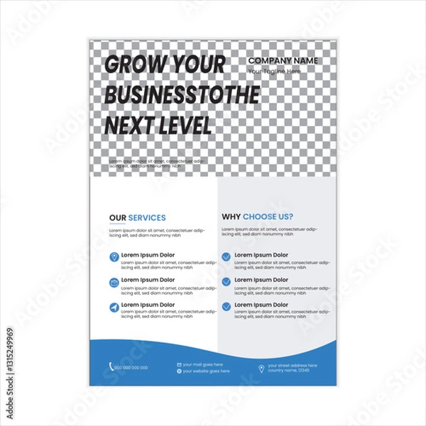 Fototapeta  A modern corporate business flyer template and editable vector template design.