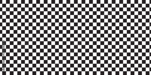 Obraz Black and white checker pattern vector illustration. Abstract checkered chessboard or checkerboard for game, grid with geometric square shape, race or rally flag and mosaic floor tile.