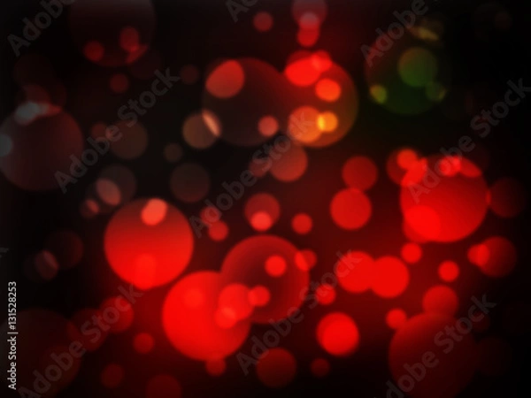 Fototapeta Red and green bokeh in dark