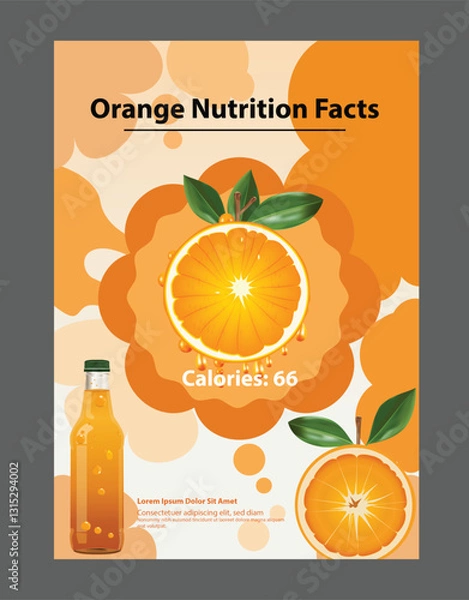 Fototapeta Orange fruit flyer background layout design vector