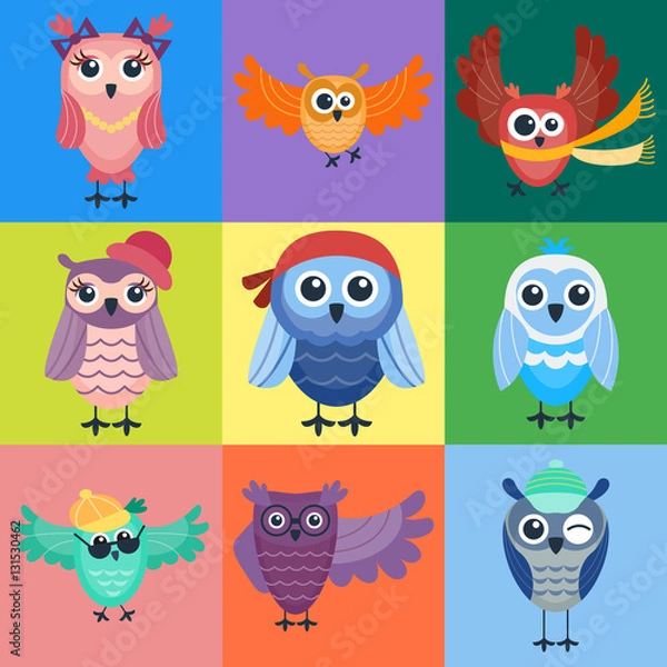 Fototapeta Cartoon owl vector isolated